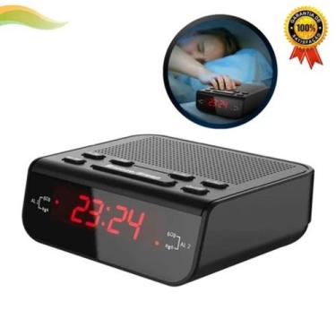 Imagem de Rádio Relógio Digital Despertador Rádio Am Fm Alarme Bivolt Premium - 