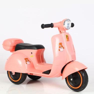 Imagem de Mini Moto Elétrica Infantil 6V Rosa com Luz, Som, Bluetooth e Marcha R