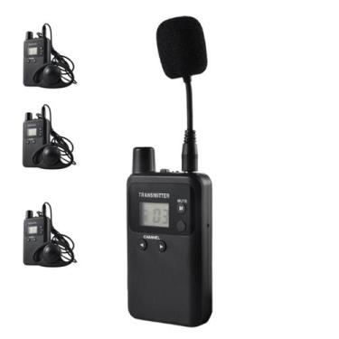 Imagem de Kit Para Tradução Simultânea / Áudio Descrição - 1 Transmissor + 3 Rec