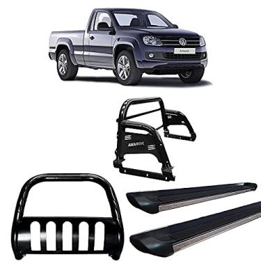 Imagem de Kit Quebra Mato+Estribo PRETO B+Santo H3/AMAROK CS PRETO