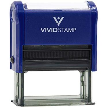 Imagem de Carimbo de borracha autotinta FAXED by Date, Azul, 3/4" x 1-7/8" Large