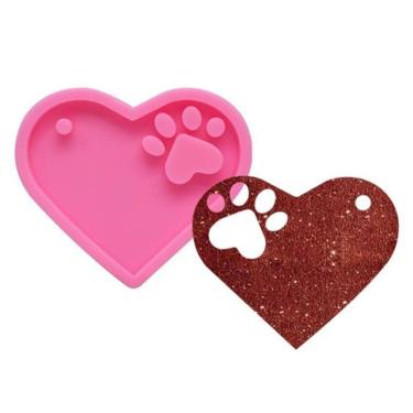 Imagem de Molde De Silicone Coração Grande Resina Pingente