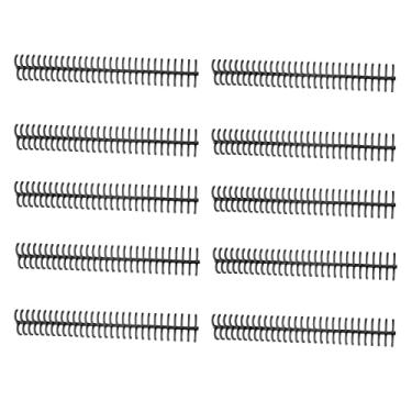 Imagem de 10 peças espiral bobina de encadernação 30 furos 16 mm diâmetro anel de encadernação de folhas soltas capacidade de 130 folhas lombadas de plástico para encadernação de papel (preto)