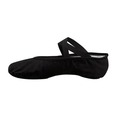 Imagem de Bestgift Sapatos de dança para crianças Sapatos de ioga Sapatos de dança com sola macia Sapatilhas de balé sem cadarço adulto Sapatos de pata de gato Preto 24