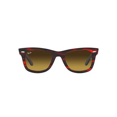 Imagem de Ray-Ban Óculos de sol gradiente original Wayfarer RB2140, Listrado vermelho/marrom dégradé, 50 mm