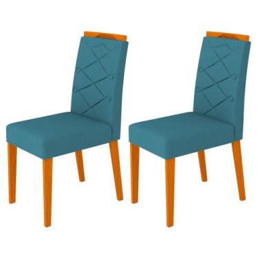Imagem de Kit 2 Cadeiras Caroline Para Mesa De Jantar Ype/Azul Casa Madre - New