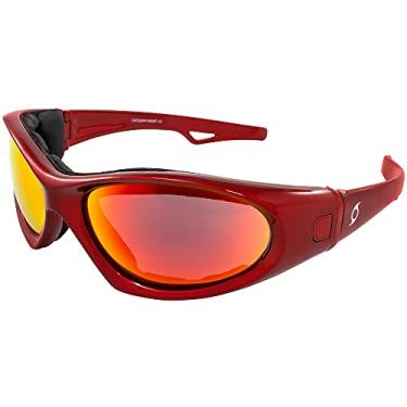 Imagem de Hurricane Eyewear Unissex - Adulto Hurricane Categoria 5 Jet Ski Water-Sport Flutuante Óculos Vermelhos Com Lentes Espelhadas Vermelhas Óculos De Sol Intercambiáveis Para Óculos De Proteção Adulto Vermelho