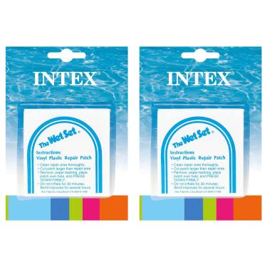 Imagem de INTEX Adesivo de vinil para reparo de tubos de piscina de plástico molhado, pacote com 12
