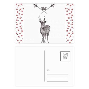 Imagem de Alce Espada Coroa Animal Estilo Barroco Natal Flor Celebração Cartão postal Bênção