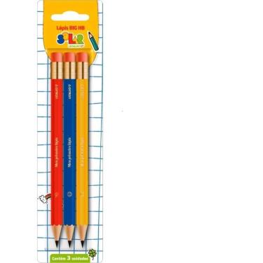 Imagem de Lapis Preto Jumbo Solar Big Hb 3Lapis Leonora Blister
