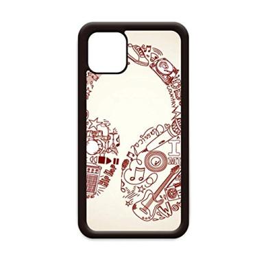 Imagem de Capa de fone de ouvido com ilustração musical para iPhone 11 Pro Max para Apple Mobile Case