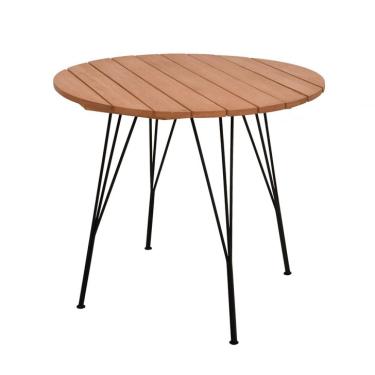 Imagem de Mesa de Jantar Redonda Porto Natural e Preta