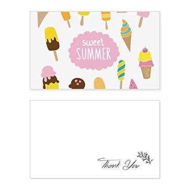 Imagem de Sorvete de verão diverso doce cartão de agradecimento aniversário aniversário saudação casamento agradecimento