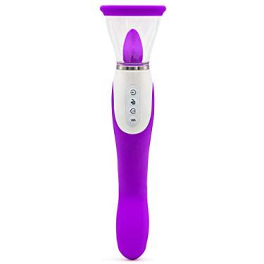 Imagem de Vibrador Silicone vibradoris feminino, Vibrador Flor Rosa Ponta Dupla Função Sugador e Aquecimento púrpura vibradoris feminino sexualDA3