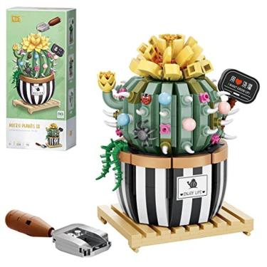 Imagem de YUNTOY Mini Blocos de Construção Bonsai Plant Set, Suculento Bo