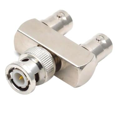Imagem de TECKEEN Adaptador divisor BNC tipo Y BNC macho para adaptador fêmea BNC duplo conector coaxial RF para cabo coaxial