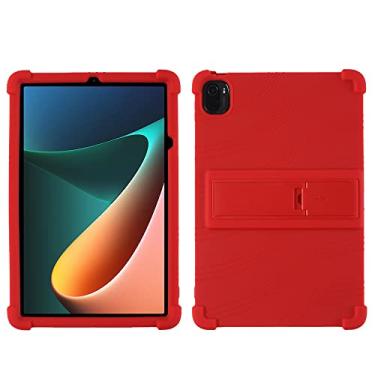 Imagem de QYiiD Capa para Xiaomi Mi Pad 6 /MiPad 6 Pro 11 polegadas 5G 2021, capa protetora de silicone leve para crianças macia contra choque para Mi Pad 6/6 Pro, vermelha