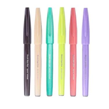 Imagem de Caneta Pincel Pentel Brush Sign Pen - 6 Cores Novas
