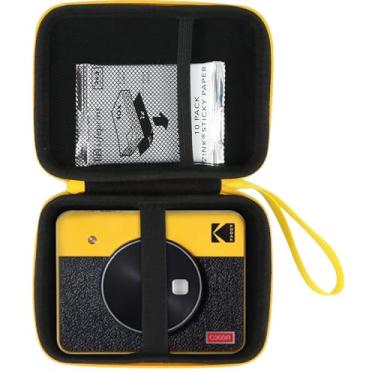 Imagem de Aenllosi Estojo rígido compatível com impressora fotográfica Kodak Mini Shot 3 retrô e quadrada, suporte para cartuchos de filme (apenas capa, preto)