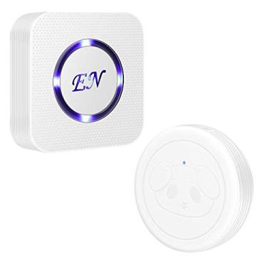 Imagem de EverNary Campainha de porta de cachorro, campainhas sem fio para treinamento de penico, campainha de porta de cachorro com botão de toque à prova d'água, sinos para cães para sair incluídos 1 receptor