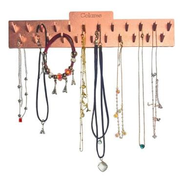 Imagem de Suporte De Parede Organizador De Porta Colares e Pulseira Na Cor Rose Gold
