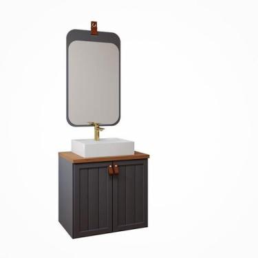 Imagem de Gabinete De Banheiro Alure  60 Com Espelho Monet Titanium/Freijo - Mgm