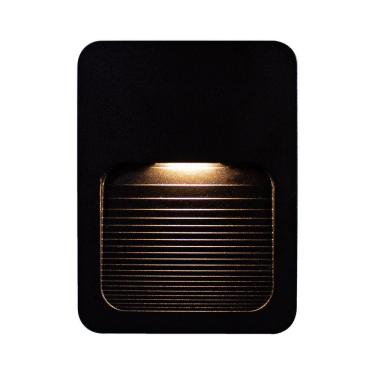 Imagem de 1x Luminária Balizador Fit Slim PRETO Ip65 Led 2w Para Parede Escada Muro Caixa 4x2 P/ Area Externa E Interna St1337