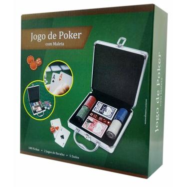 Imagem de Jogo De Poker Maleta Alumínio 100 Fichas 2 Baralhos 5 Dados