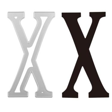 Imagem de Briartw Matriz de corte de letras maiúsculas 'X' de 20 cm de altura | Estêncil de metal do alfabeto de 20 cm de altura para fazer cartões, álbuns de recortes e artesanato DIY | Perfeito para