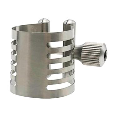 Imagem de rockible Boquilha de saxofone Fixador de ligadura Acessórios para saxofone aço inoxidável Substituições profissionais práticas Resistente, Sax Alto