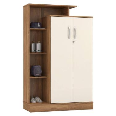 Imagem de Armário Organizador Multiuso Quarto Lavanderia Sapateira 2 Portas 6 Prateleiras C/ Chave Elite