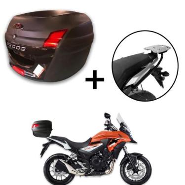 Imagem de Baú 34 litros Awa Proos com Bagageiro para CB 500X 2013-2023, Preto