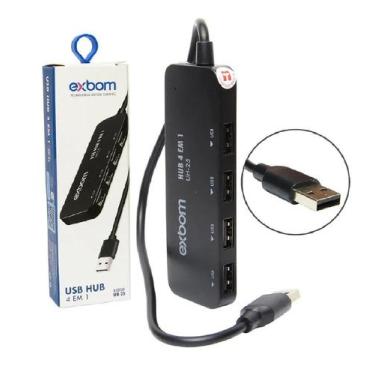 Imagem de Mini Hub Leitor 4 Portas Usb 2.0 De Uso Simultâneo Knup Kp-T109