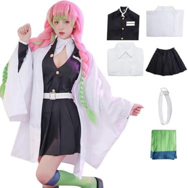 Imagem de Ficlwigkis Nezuko Cosplay Zentisu Tanjiro Cosplay Adulto Crianças, Roupa Mitsuri Shinobu Inosuke Anime Fantasia de Halloween, Mitsuri Kanroji, G