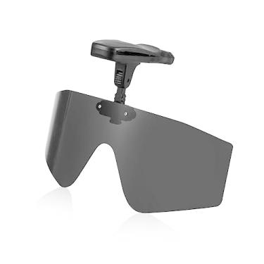 Imagem de DEECOZY Óculos de sol esportivos Clip Cap, óculos de sol clip-on, óculos de sol polarizados ao ar livre para homens, pesca, ciclismo, golfe, escalada, Preto, Medium