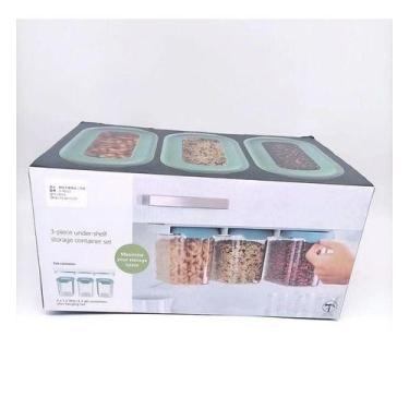 Imagem de Porta Tempero Pote De Cozinha Suspenso 3 Peças - oem, Prateado