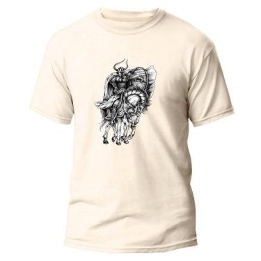 Imagem de Camiseta Algodão Premium Lisa Estampa Digital Cavalo Heroi   - NoBrand