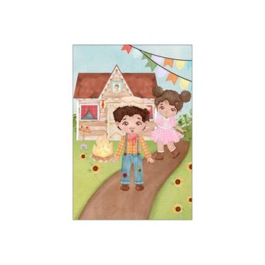 Imagem de Painel De Festa Vertical 1,50 x 2,20 - Festa Junina Casinha Aquarela 0