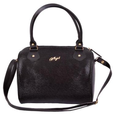 Imagem de Bolsa Baú com alça de mão + transversal - Aryel, Preto