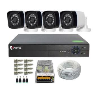 Imagem de Kit 4 Câmeras Segurança Monitore Sua Casa Celular 24 Horas - Protec
