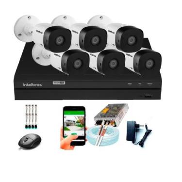 Imagem de Kit Cftv 6 Câmeras De Segurança Intelbras Multi Hd 720p E Dvr Mhdx 120