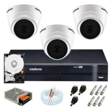 Imagem de Kit intelbras 3 câmeras dome hd 720p vhc-1120d + dvr full hd + acessór