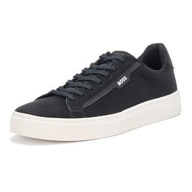 Imagem de BOSS Tênis masculino Rhys Cupsole com logotipo pequeno, Preto, verde-oliva, 44