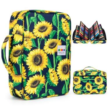 Imagem de YOUSHARES Estojo para Lápis de Cor com 300 Compartimentos - Porta-Lápis com Envoltório Prático E Zíper, Suporte Multicamadas para Lápis de Cor Prismacolor E Caneta de Gel (Girassol)