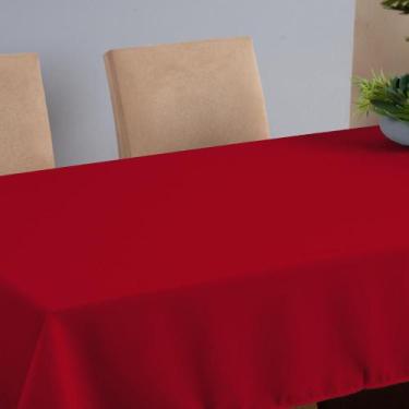 Imagem de Toalha de Mesa 8 Lugares 2,50x1,40 1 Peça Tecido Oxford Liso - Vermelh