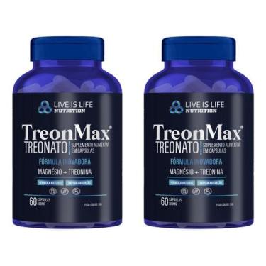 Imagem de Kit 2 Treonmax Magnesio Treonato 500 Mg 60 Capsula Puro  - NoBrand