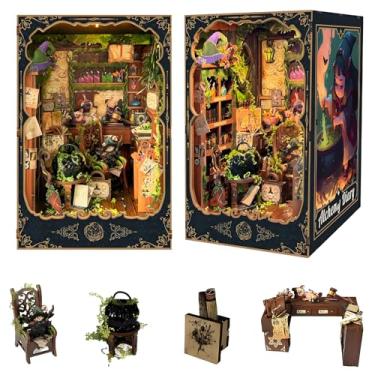 Imagem de Spilay DIY Book Nook Kit,DIY Dollhouse Booknook Bookshelf Insert Decor Alley,Bookends Model Build kit with LED Light,Handmade Crafts Gifts for Birthday Christmas and Valentine's Day（SQ43）