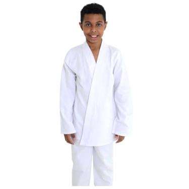 Imagem de Kimono Branco Karate Judô Jiu-Jitsu Taekwondo Reforçado Tecido Brim - Adulto e Infantil - Artes Marciais… (PP: 1,45 à 1,55m - 45 à 55Kg)