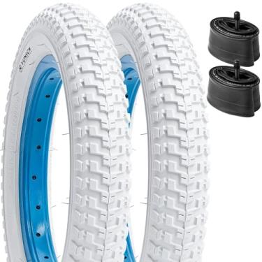 Imagem de YUNSCM 2 peças 12 ½ pneus de bicicleta 12 1/2 x 2 1/4 (57-203) e 12/12,5 tubos de bicicleta resistentes válvula Schrader compatível com 12 ½ x 2 ¼ 12,5 x 2,25 12 1/2 x 2 1/4 pneus de bicicleta e Tubos