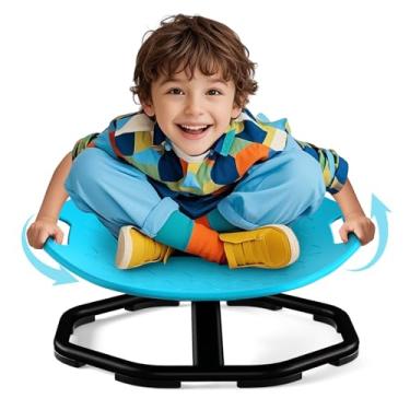 Imagem de Cadeira giratória sensorial com alças de segurança para crianças autistas, brinquedos sensoriais para crianças com autismo com TDAH, cadeira giratória sensorial, treinamento sentado e giratório